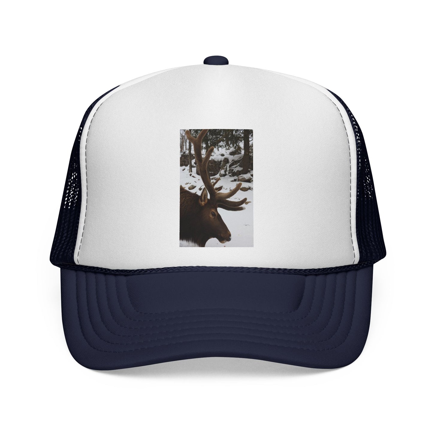 Moose Photo Trucker Cap – Rustic Outdoor Hunting Hat