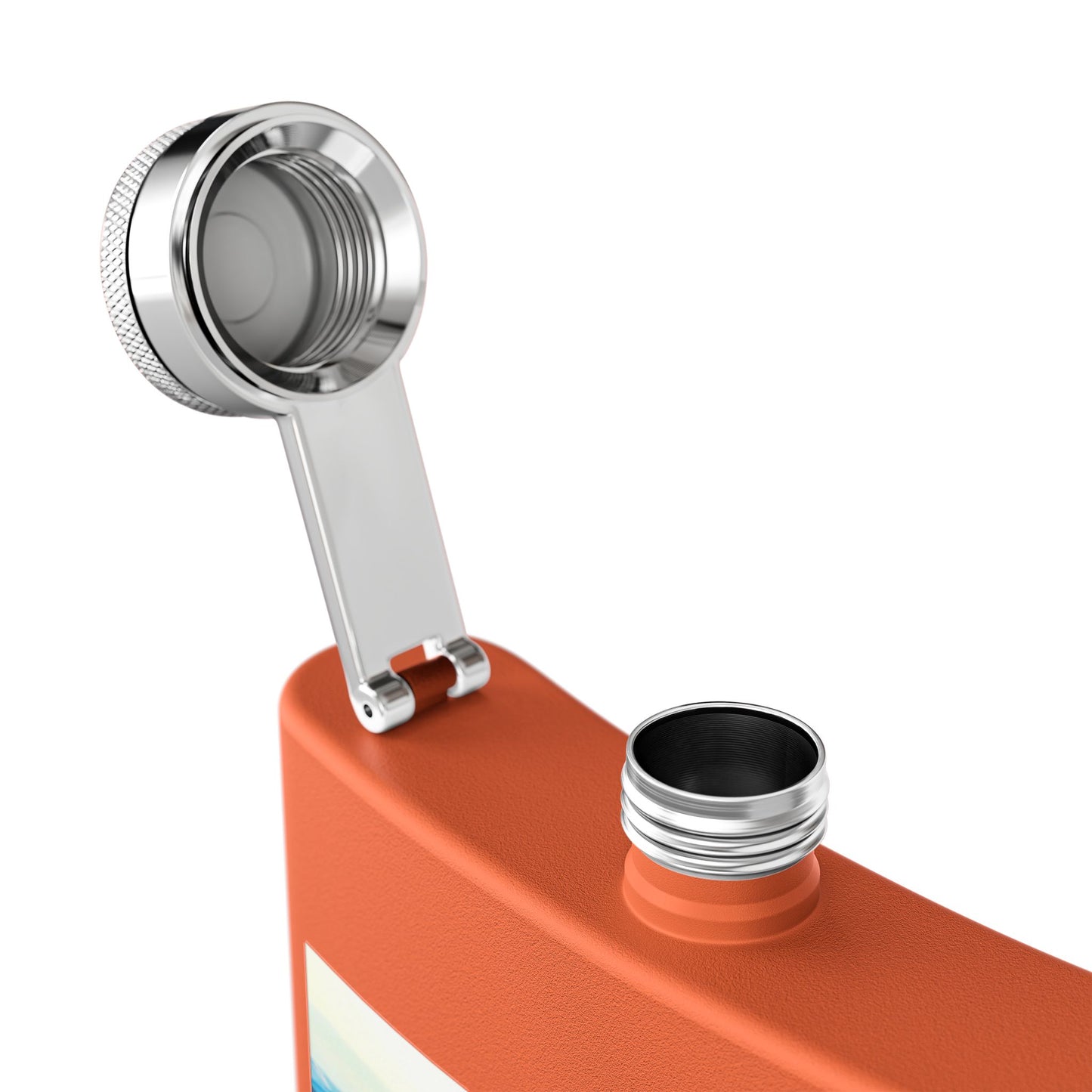 Mountain Vista 6oz Stainless Steel Flask — Scenic Blue Ridge Landscape