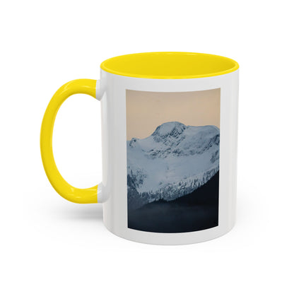 Mountain Sunrise Accent Coffee Mug — Scenic Snow Peak Photo (11/15oz)