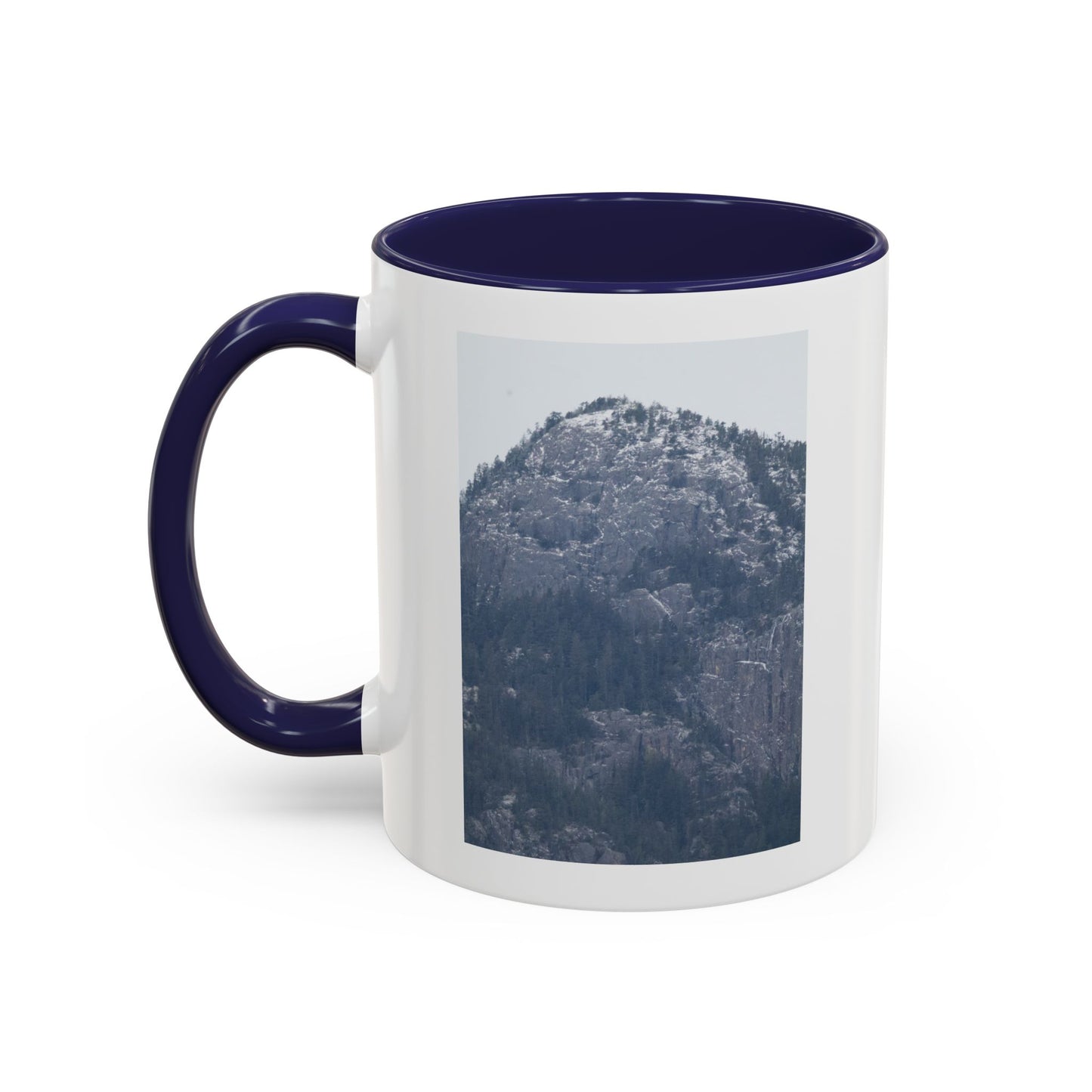 Mountain Peak Accent Coffee Mug – Snowy Forest Photo 11oz/15oz