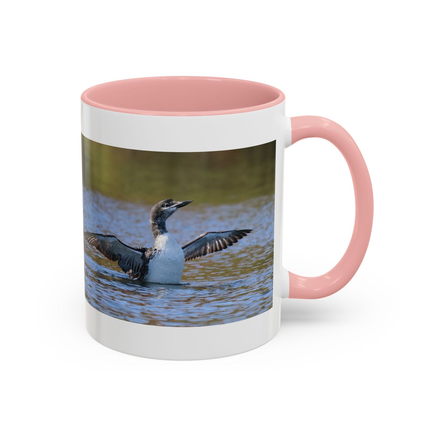 Loons in Flight Accent Coffee Mug — Wildlife Bird Photography Drinkware