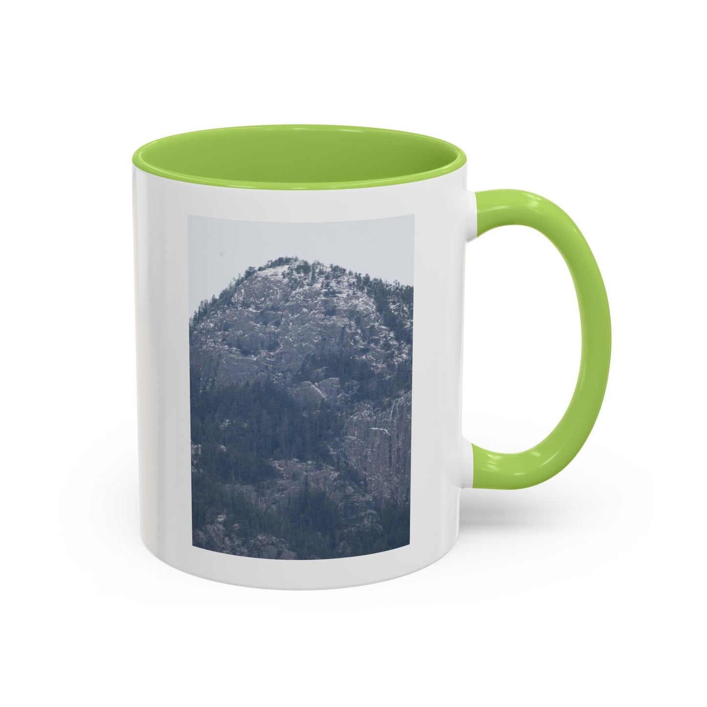 Mountain Peak Accent Coffee Mug – Snowy Forest Photo 11oz/15oz