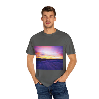 Vibrant Sunset Unisex T-Shirt, Casual Wear, Gift for Nature Lovers, Summer Style, Travel Top, Unique Graphic Tee