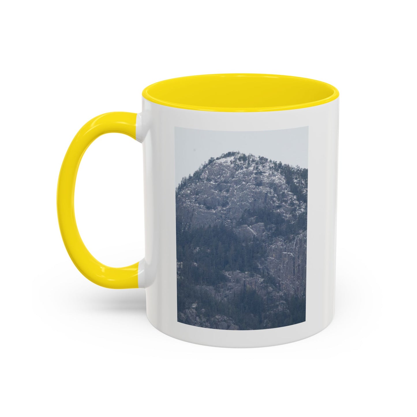 Mountain Peak Accent Coffee Mug – Snowy Forest Photo 11oz/15oz