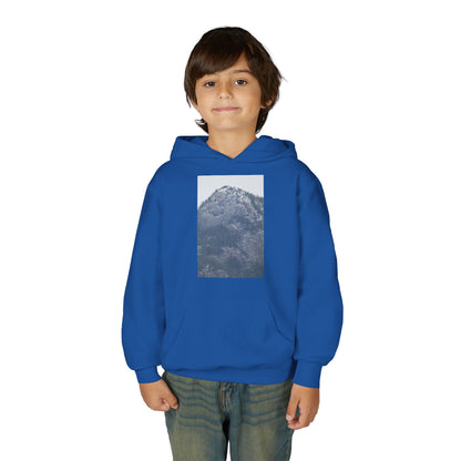 Mountain Peak Youth Hoodie — Winter Snow Scenic Graphic Sweatshirt