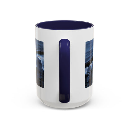 Blue Icicle Wave Accent Coffee Mug — Winter Water Photography 11/15oz