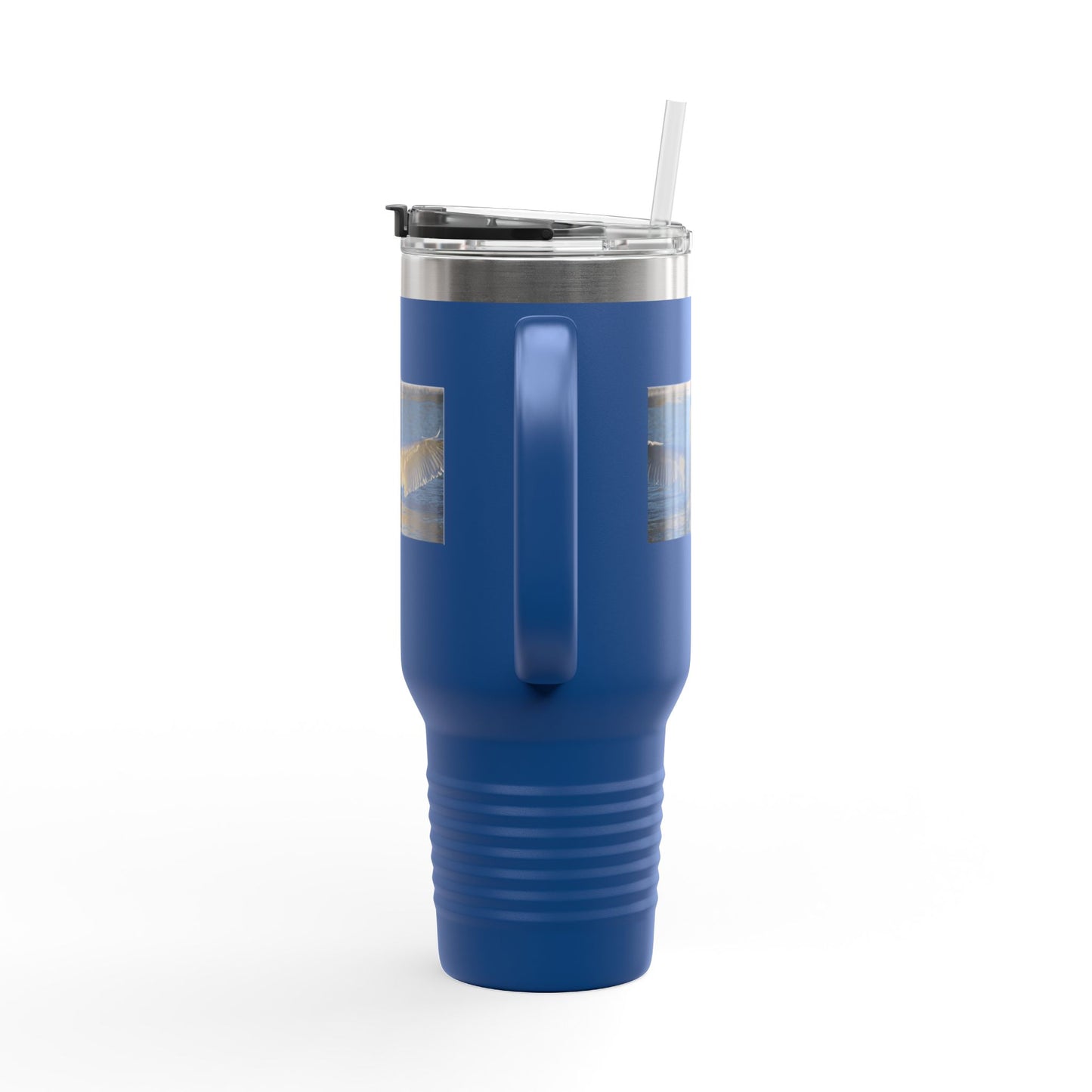40oz Insulated Travel Mug with Seagull Photo – Large Stainless Steel Tumbler for Beach, Outdoor & Commuting