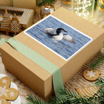 Common Loon Photo Sticker — Waterproof Kiss-Cut Sticker of Loon on Water