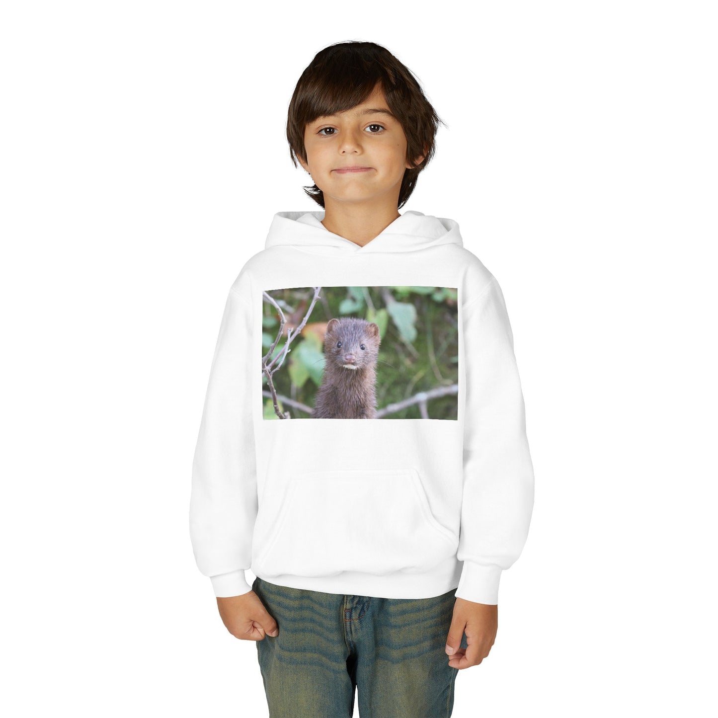 Otter Portrait Youth Hoodie — Cute Nature Animal Sweatshirt for Kids