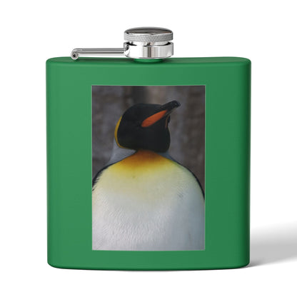 Penguin Portrait Flask — 6oz Stainless Steel Hip Flask