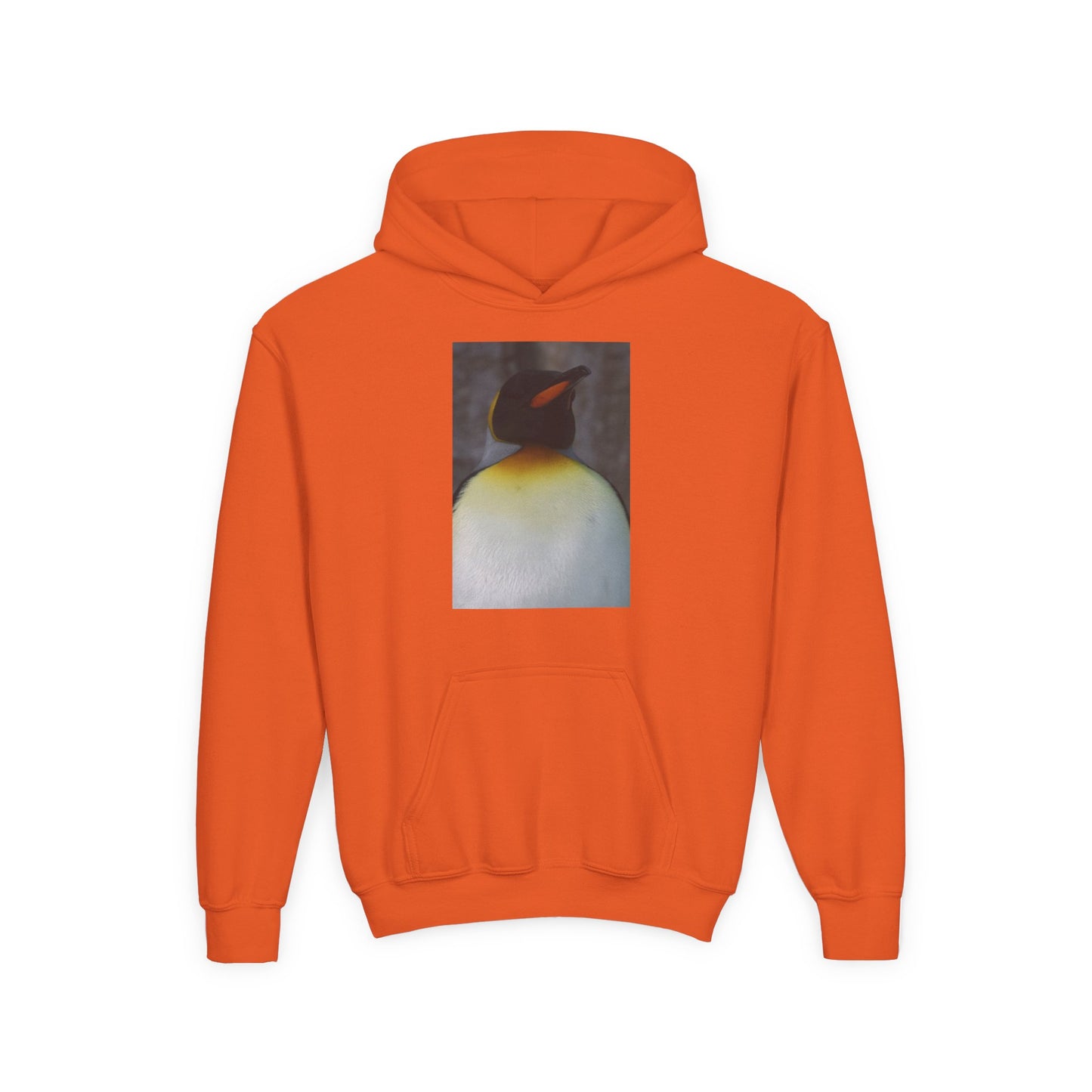 Penguin Art Youth Hoodie — Minimalist Royal Penguin Illustration Sweatshirt