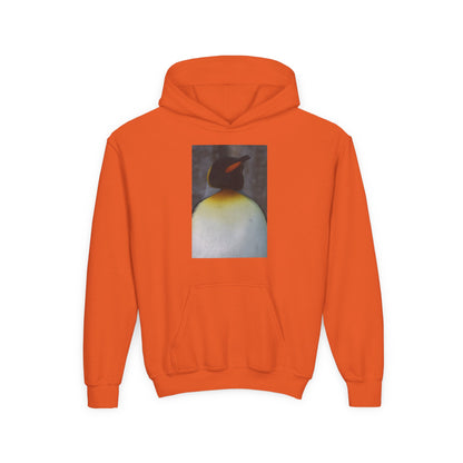 Penguin Art Youth Hoodie — Minimalist Royal Penguin Illustration Sweatshirt