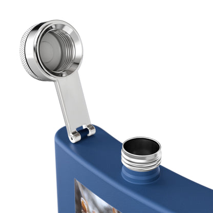 6oz Stainless Steel Flask with Frosted Berries Photo — Winter Nature Pocket Flask