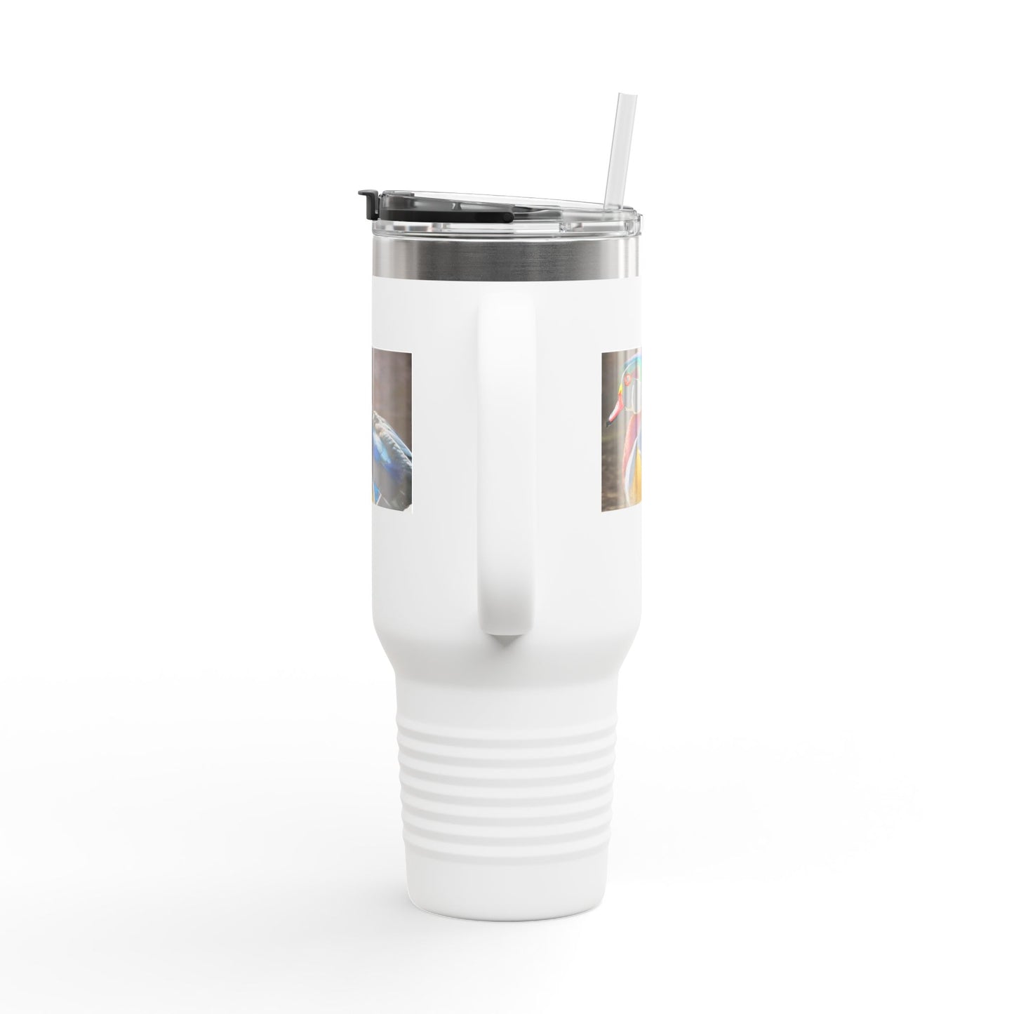 Wood Duck 40oz Insulated Travel Mug — Large Stainless Tumbler with Handle