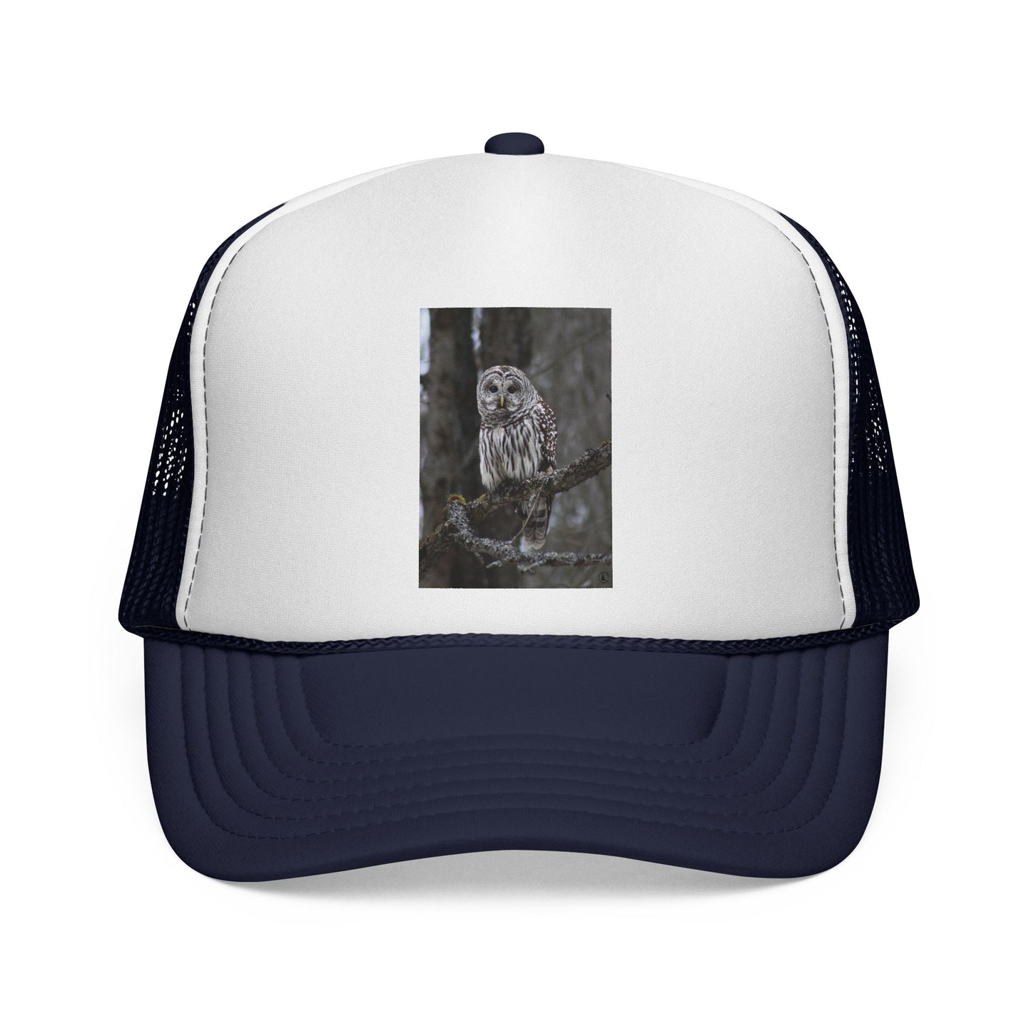 Owl Photo Trucker Cap — Rustic Forest Wildlife Hat