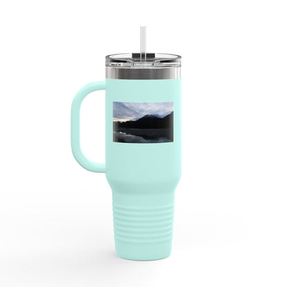40oz Insulated Travel Mug – Scenic Lake Mountain Photo, Thermal Tumbler for Commuting & Outdoor Adventures