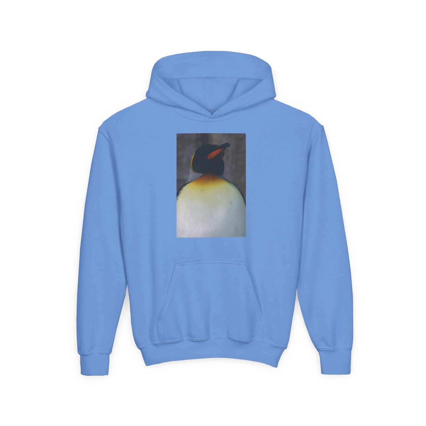 Penguin Art Youth Hoodie — Minimalist Royal Penguin Illustration Sweatshirt