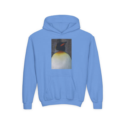 Penguin Art Youth Hoodie — Minimalist Royal Penguin Illustration Sweatshirt