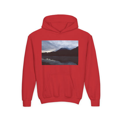 Youth Hoodie with Serene Mountain Lake Photo - Cozy Outdoor Nature Pullover