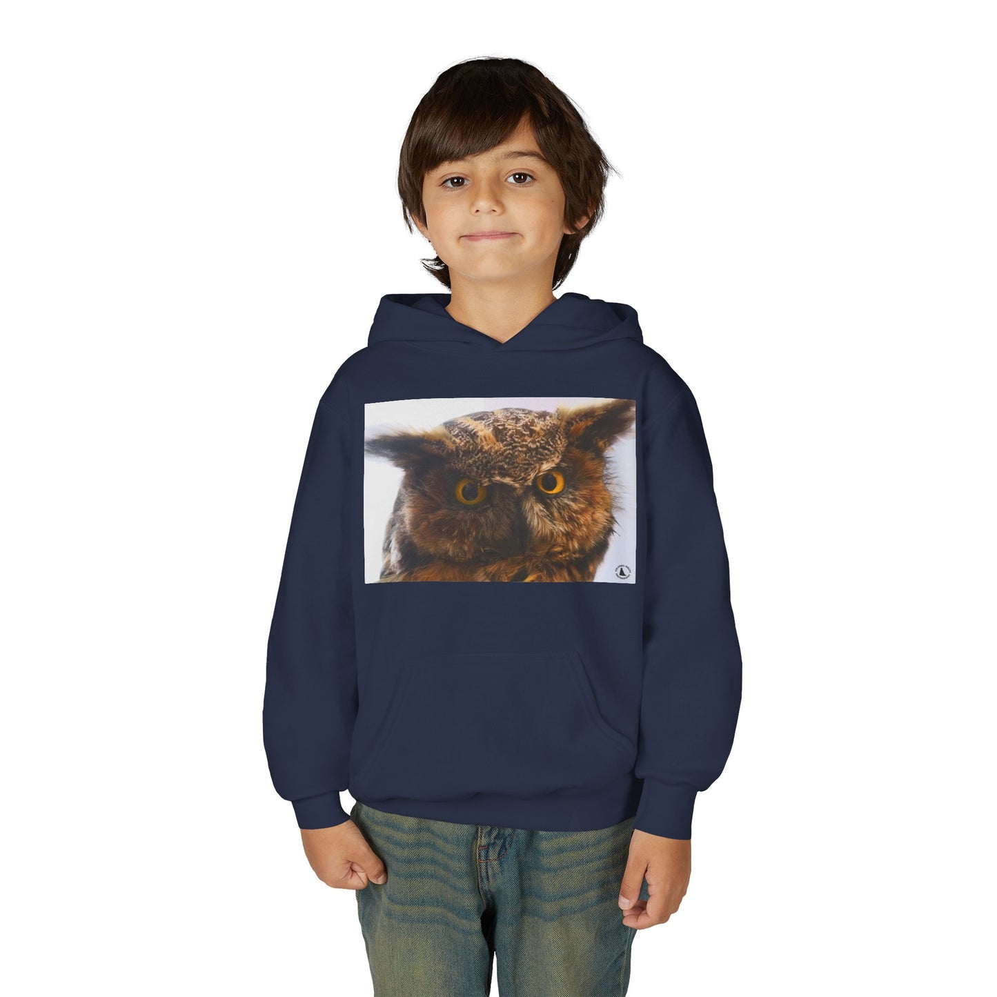 Youth Hoodie with Realistic Owl Art — Cute Kids Animal Pullover