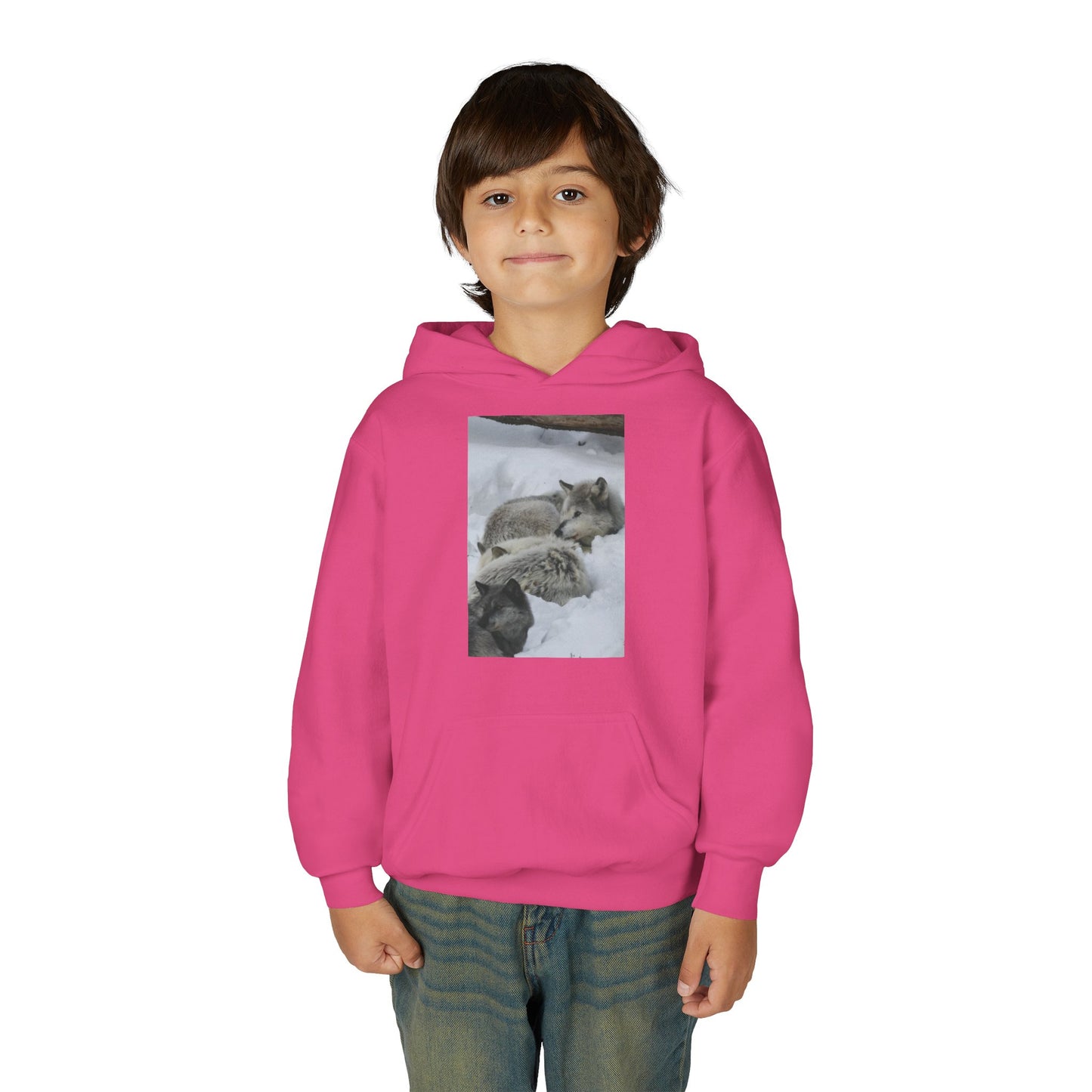 Sleeping Foxes Youth Hoodie | Wildlife Photography, Snow Scene