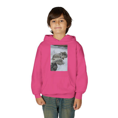 Sleeping Foxes Youth Hoodie | Wildlife Photography, Snow Scene
