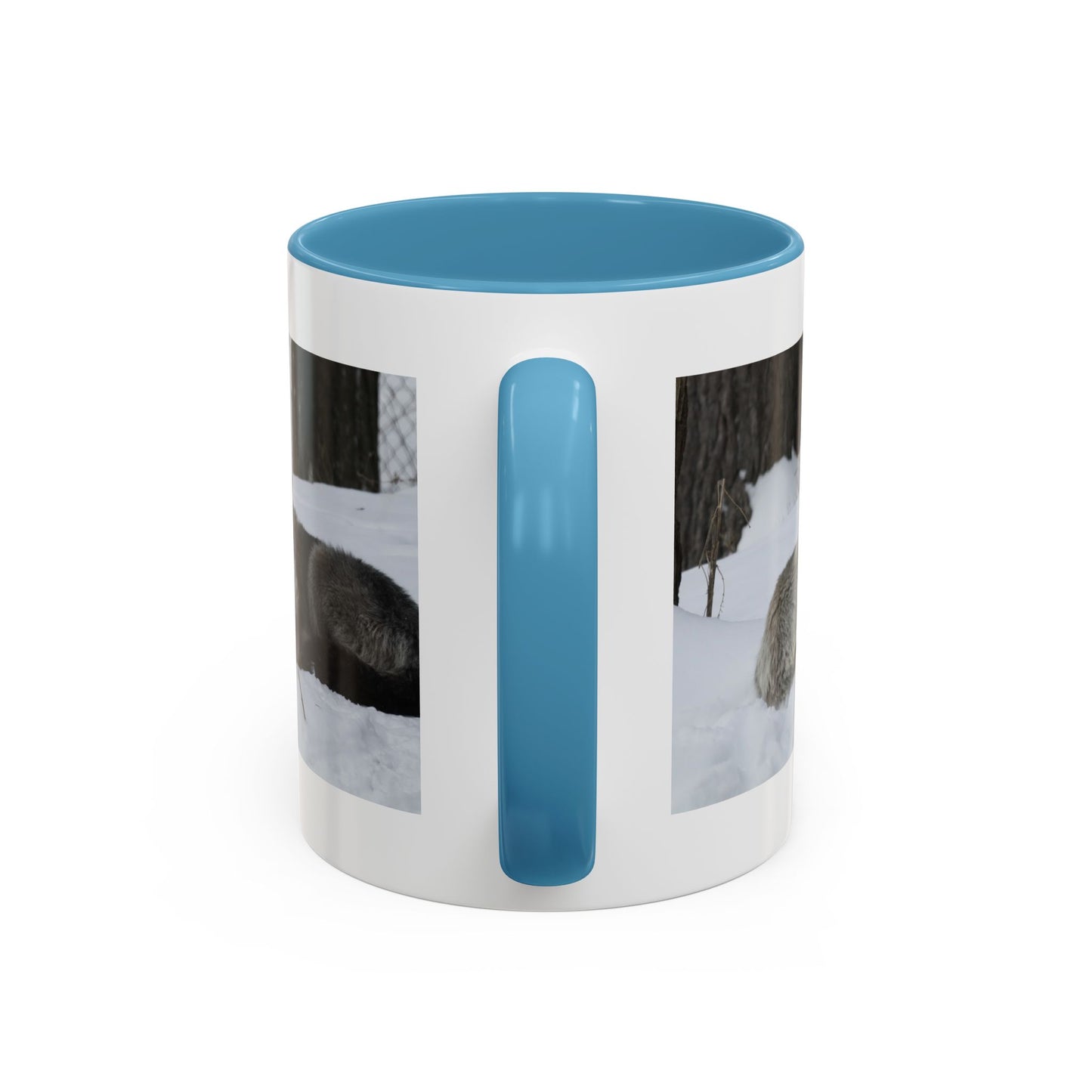 Wolf Pair Accent Coffee Mug – Winter Wildlife Photo Mug (11/15 oz)