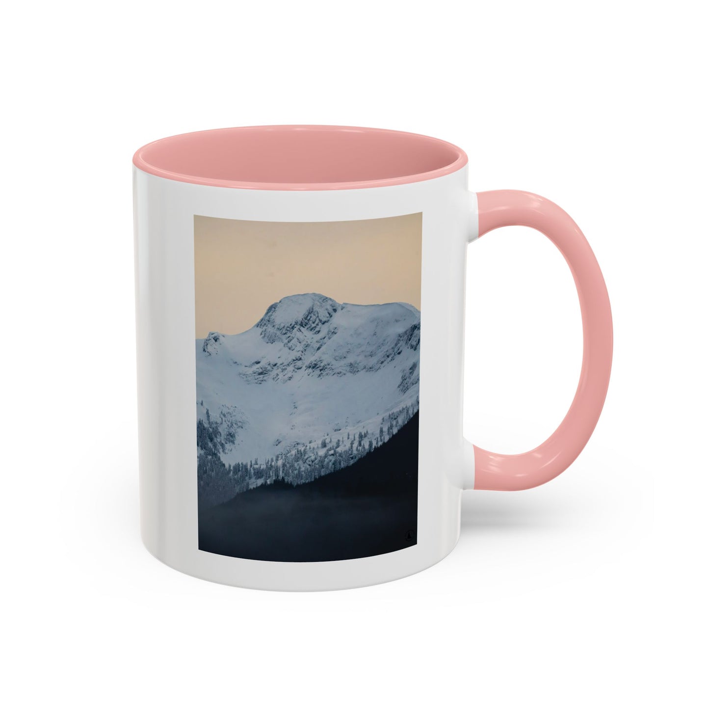 Mountain Sunrise Accent Coffee Mug — Scenic Snow Peak Photo (11/15oz)