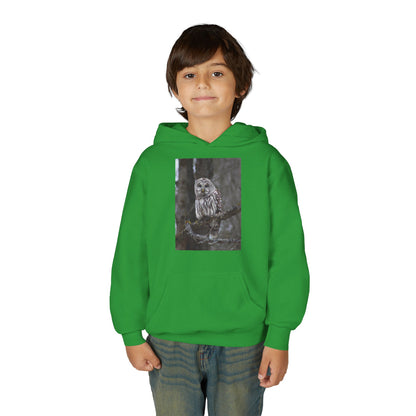 Owl Portrait Youth Hoodie — Realistic Forest Owl Graphic