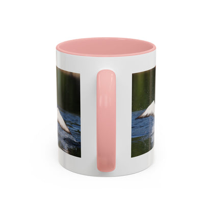 Loons Taking Off Accent Coffee Mug — Wildlife Nature Bird Lover Gift