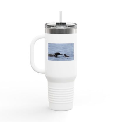 40oz Insulated Travel Mug with Sea Otter Photo – Large Stainless Tumbler for Commuting & Outdoor Adventures