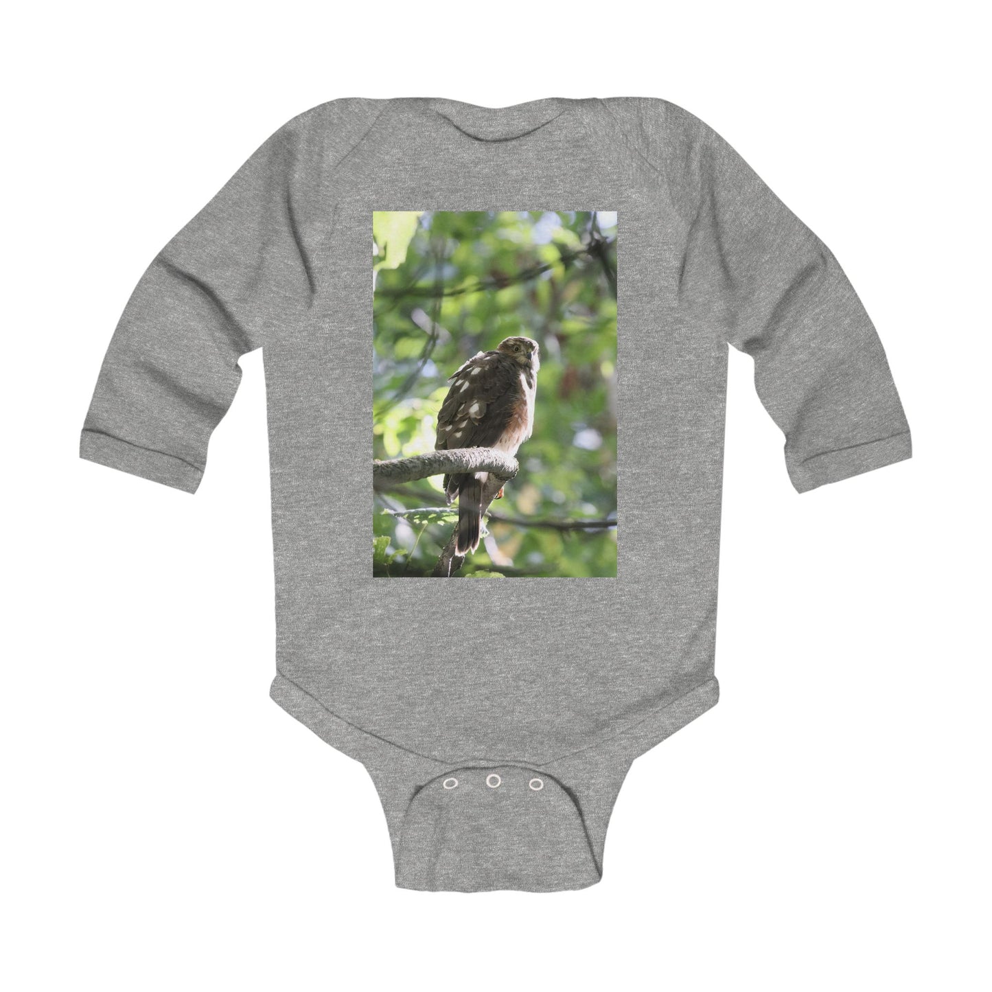Baby Bodysuit with Perched Hawk Photo - Nature Infant Long Sleeve Onesie