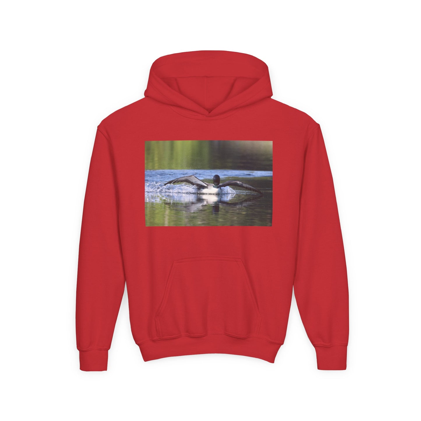 Youth Hoodie with Swimming Otter Photo – Cute Wildlife Kids Sweatshirt