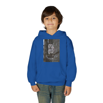 Owl Portrait Youth Hoodie — Realistic Forest Owl Graphic