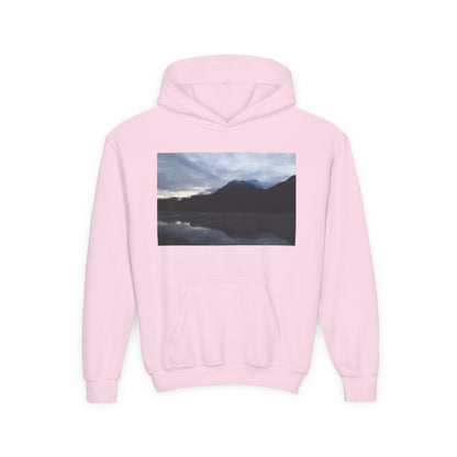 Youth Hoodie with Serene Mountain Lake Photo - Cozy Outdoor Nature Pullover