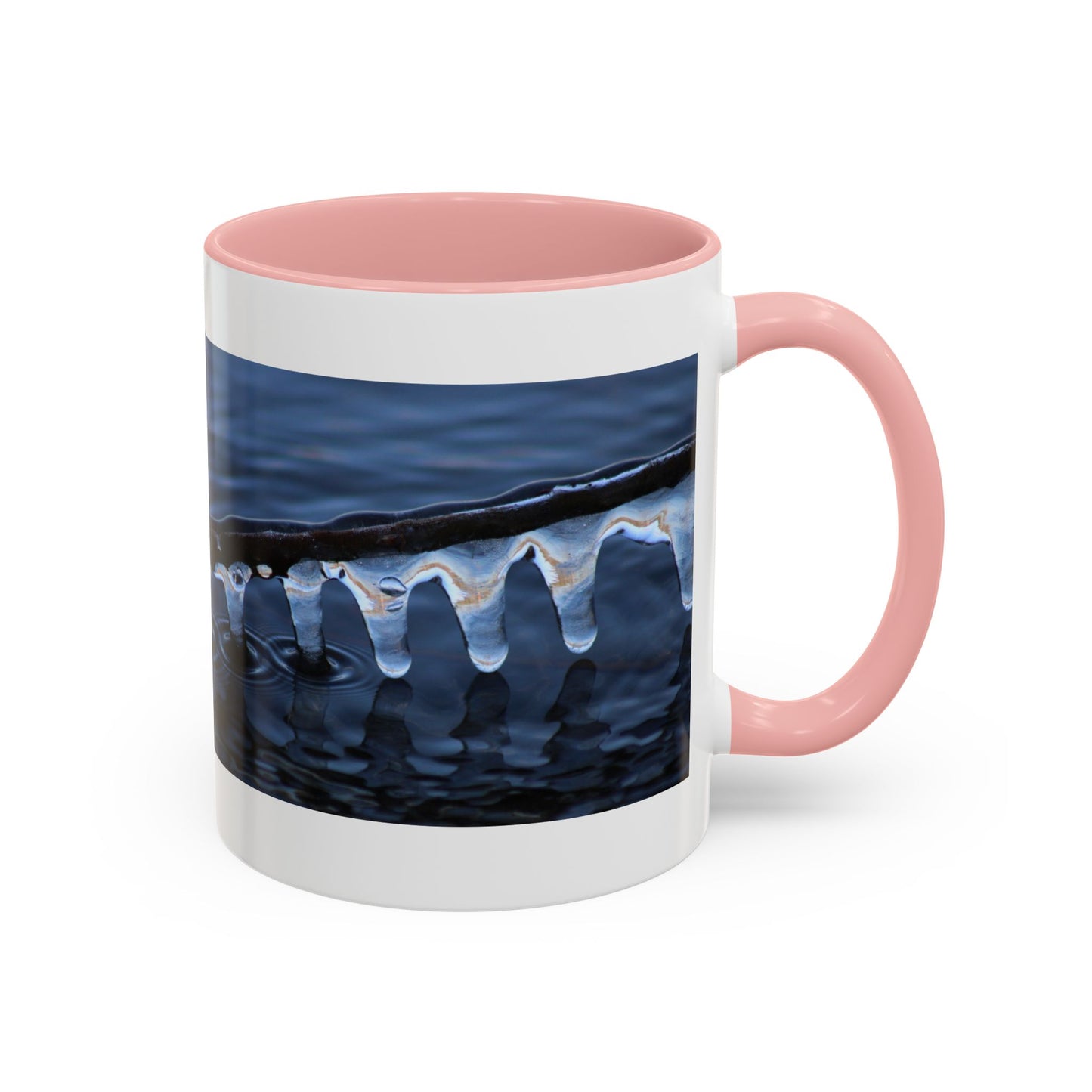 Blue Icicle Wave Accent Coffee Mug — Winter Water Photography 11/15oz