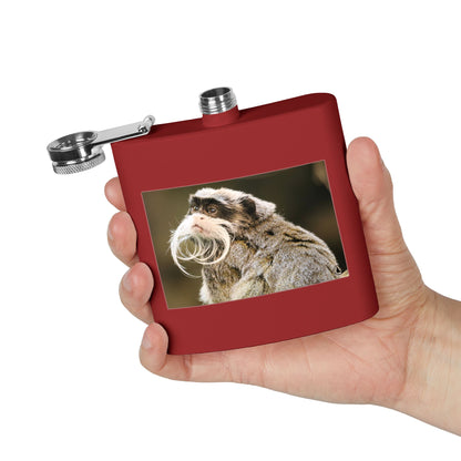 Emperor Tamarin Photo Flask — 6oz Stainless Steel Pocket Hip Flask