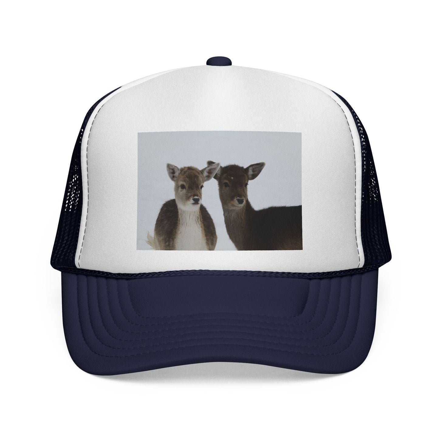 Deer Couple Trucker Cap — Cute Wildlife Snapback Hat