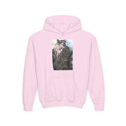 Youth Owl Hoodie – Photoreal Hawk Owl Print Kids' Hooded Sweatshirt