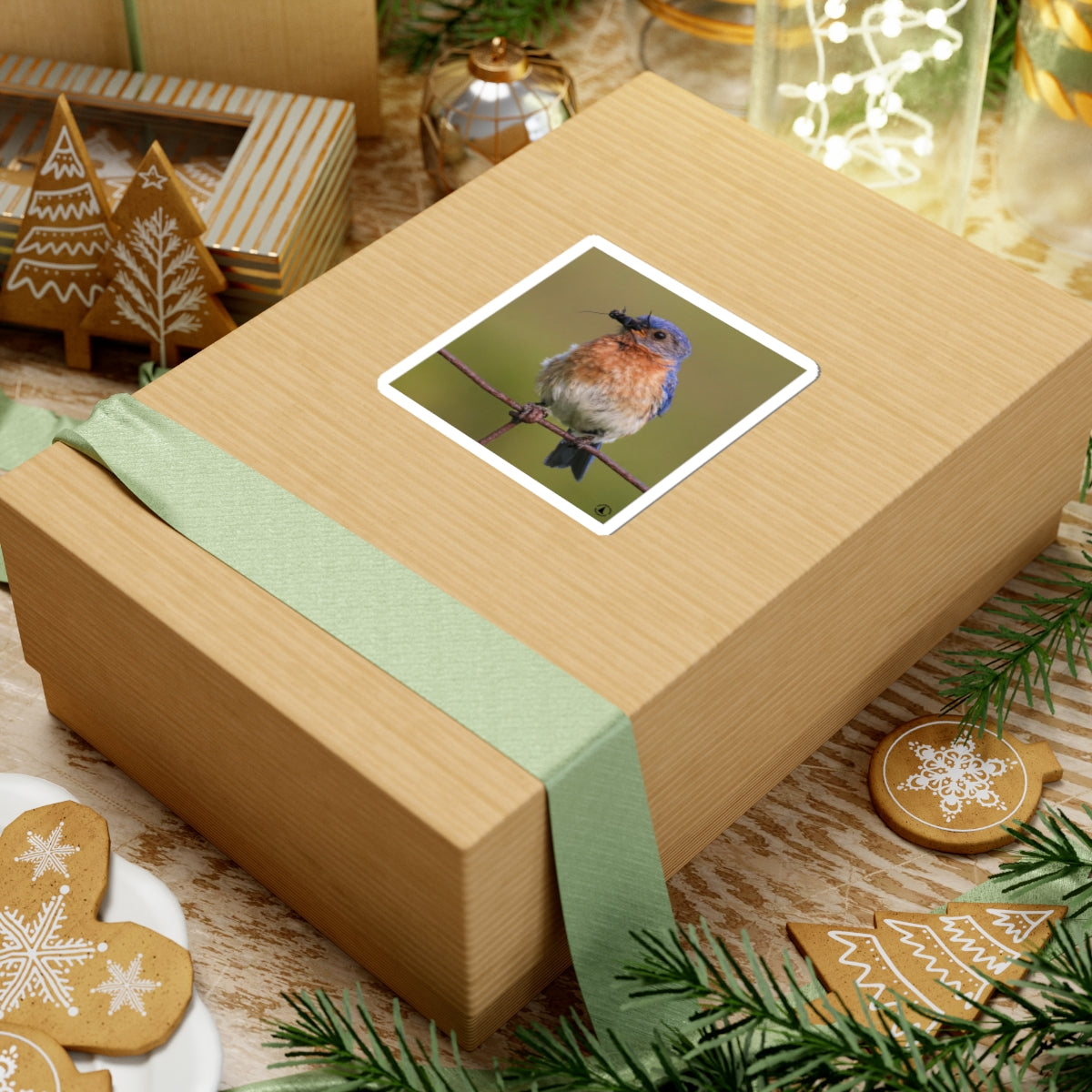 Eastern Bluebird Photo Kiss-Cut Sticker — Nature Bird Laptop Decal