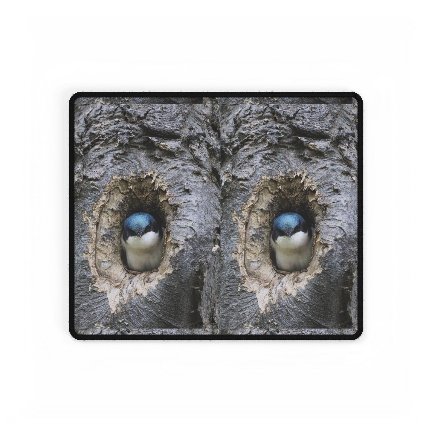 Bird Nest Trio Desk Mat — Cute Chick in Tree Hole XXL Mousepad