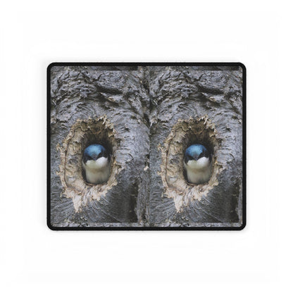 Bird Nest Trio Desk Mat — Cute Chick in Tree Hole XXL Mousepad