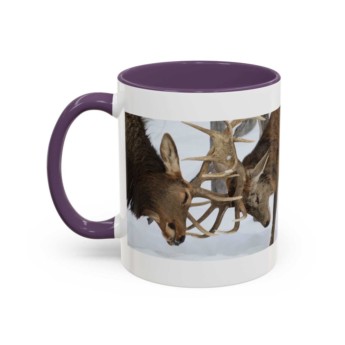 Deer Antler Clash Coffee Mug — Rustic Wildlife Accent Mug (11/15oz)