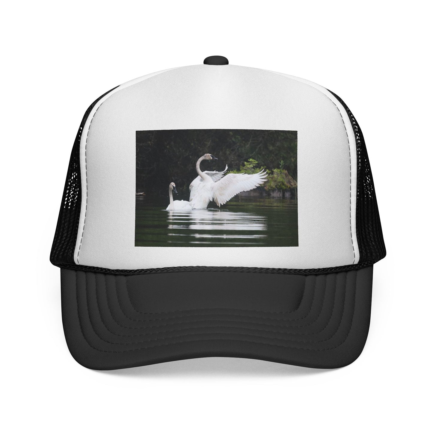 Swan Photo Trucker Cap — Wildlife Nature Hat