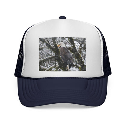 Eagle in Snow Trucker Cap