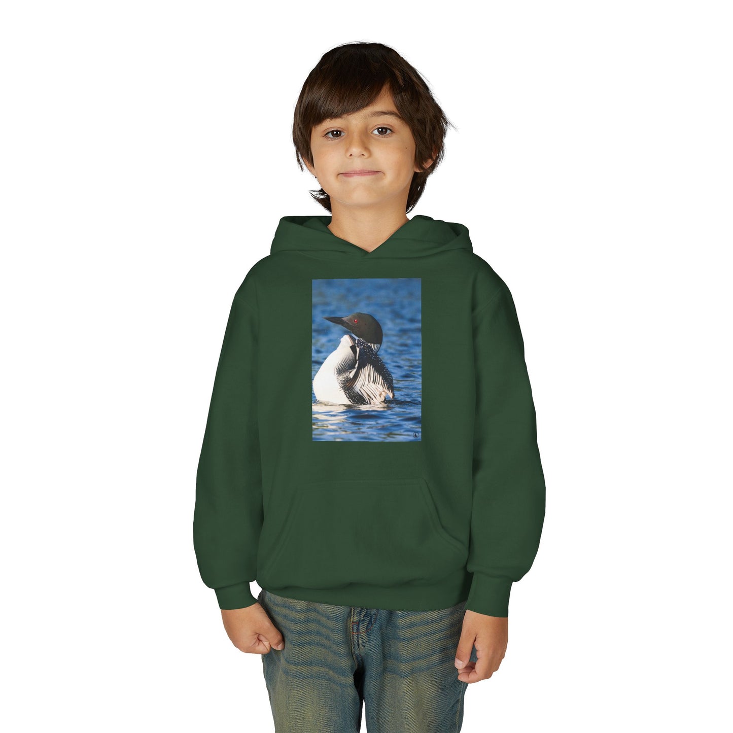 Youth Hoodie with Common Loon Photo – Nature-Lover Kids Pullover