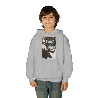 Moose Portrait Hoodie | Youth Hooded Sweatshirt