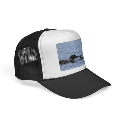 Loon & Chick Nature Trucker Hat — Wildlife Bird Watching Cap