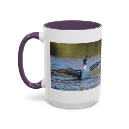 Loons in Flight Accent Coffee Mug — Wildlife Bird Photography Drinkware