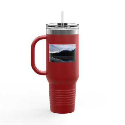 40oz Insulated Travel Mug – Scenic Lake Mountain Photo, Thermal Tumbler for Commuting & Outdoor Adventures